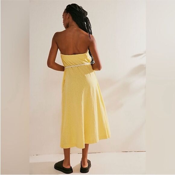 Free People NWT Peyton Maxi Tube Dress Yellow Strapless size S - Picture 3 of 5